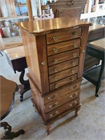 OAK FINISH JEWELRY CABINET