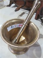 BRASS MORTER AND PESTLE