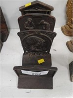 (4) Various Cast Iron Bookends