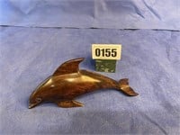 Wood Dolphin Carving, 3.5"T