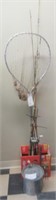 Large assortment of fishing items including rods,