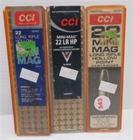 (300) Rounds of CCI 22 mini mag LR ammo.