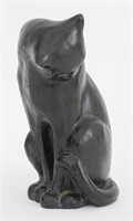 Modern Painted Ceramic Black Cat