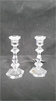 2 PIECE CRYSTAL CANDLEHOLDERS
