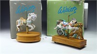 Two Vintage Willitz Carousel Music Boxes