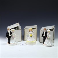 Three Vintage Schmid Porcelain Bridal Music Boxes