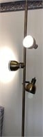 Mid-Century Three Light Tension Metal Pole Lamp -