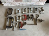 BOX OF ASSORTED C-CLAMPS