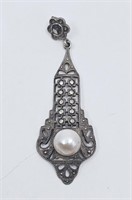 Antique Victorian Sterling Silver marcasitePendant