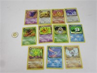 11 cartes Pokémon rares