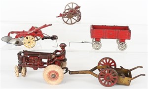 ARCADE CAST IRON FARMALL TRACTOR & IMPLEMENTS