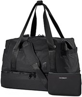 Weekender Bag Shoe Compartment with Toiletry (Blac