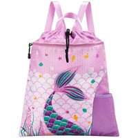 WAWSAM Mermaid Gym Drawstring Backpack String Bag