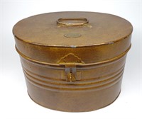 Victorian Style Oval Galvanized Hat Box
