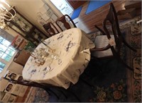 Cherry Queen Anne style dining table with set