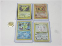 4 cartes Pokémon holo de première génération