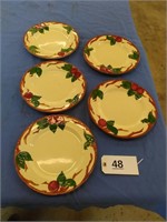 5 Franciscan Apple Dinner Plates