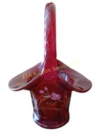 Fenton Ruby Red Hand Painted 40th Anniversary