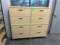 (2) 30"x55"x20" Lockable Faux Wood File Cabinets