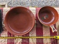 3 serving platters and 2 large ceramic pans (Back