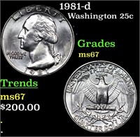 1981-d Washington Quarter 25c Grades GEM++ Unc