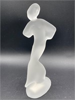 Bohemian Art Deco Frosted Glass Woman Figure