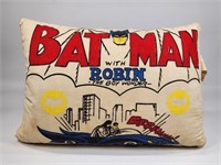 VINTAGE 1966 BATMAN ROBIN BATMOBILE PILLOW