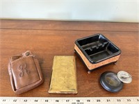 Vintage pocket ashtray brass cigarette case