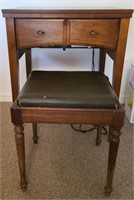 Singer Sewing Machine & Small Bench Seat