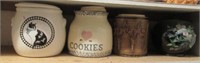 (4) Decorative cookie jars. Tallest measures: 9".