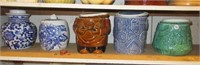 (5) Decorative cookie jars. Tallest measures: 8".