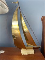 Sailboat metal sculpture