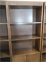 3-Shelf Wood Bookcase w/2 Doors 71.5Hx28Wx12"D