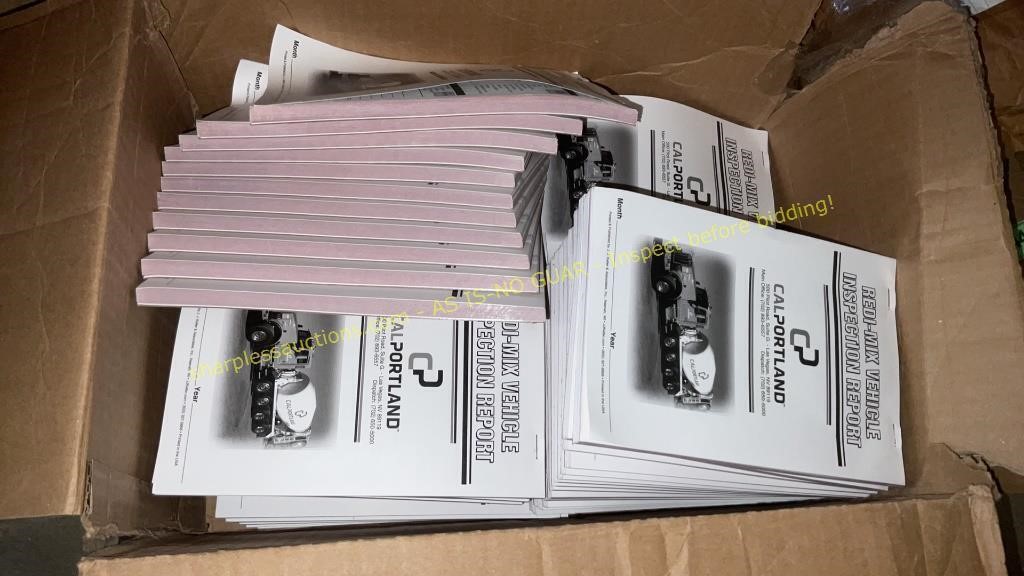 Box of Redi- Mix Vehicle Inspection Report’s