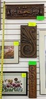 (3) WOOD CARVED ART PIECES