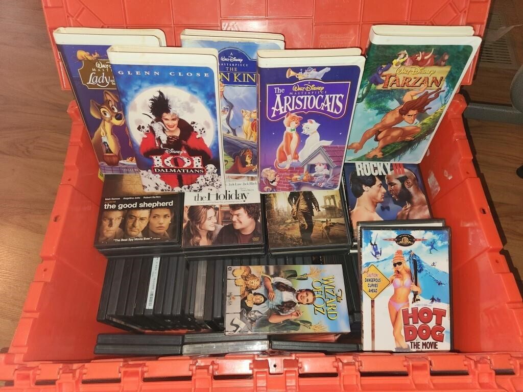 Large Selection VHS Disney Movies and DVDs
