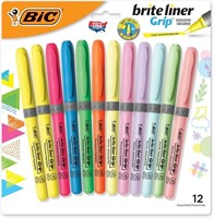 BIC Brite Liner Grip Highlighters, Chisel Tip