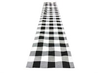 B&W Checkered Reversible Table Runner