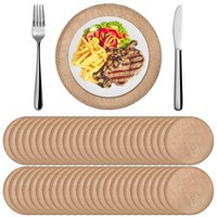 Yunlly Set of 48 Burlap Round Placemats Bulk