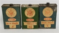 3 Vintage "Du Pont" Gunpowder Empty Tins