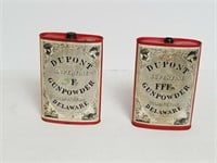 2 Vintage Dupont Gunpowder Empty Tins