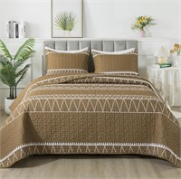 Andency Taupe Quilt Set California King (106x96