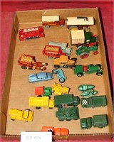 FLAT BOX OF MOSTLY DIECAST SMALL TOYS