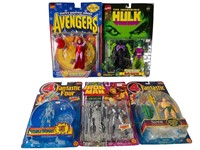 5 Toy Biz Marvel Super Heroes Carded Figures