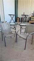 2 FOLDING PATIO TABLES W/ 2 CHAIRS & 2 FOLDING