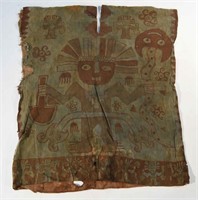 CHANCAY PAINTED TEXTILE PONCHO