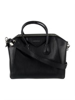 Givenchy Black Lthr Silver-tone Zip Top Handle Bag