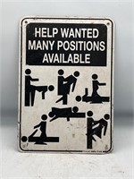 Humorous help wanted sign