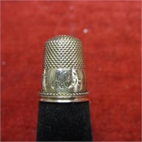 Antique 10K Gold engraved sewing thimble.