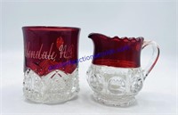 Ellendale, N.D. Ruby Red Sugar & Cream Set